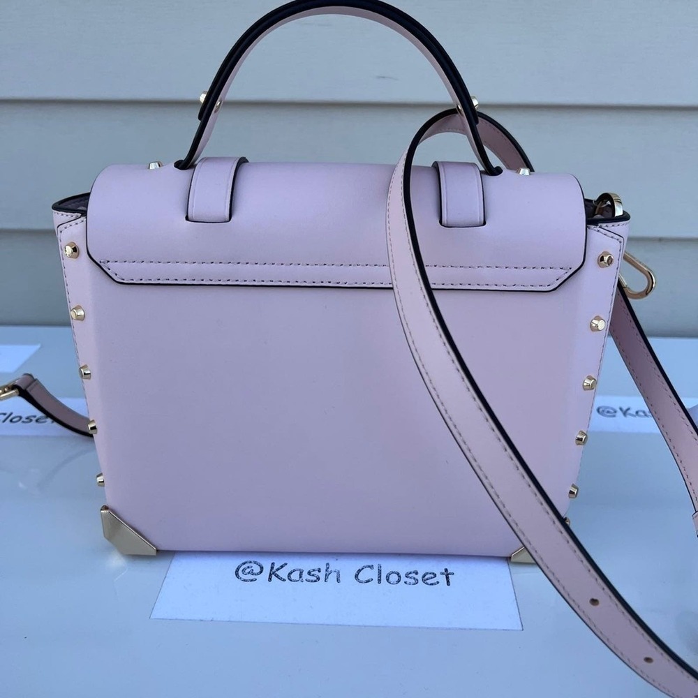 Michael Kors Manhattan Satchel Medium Leather Powder Blush - Picture 5 of 10